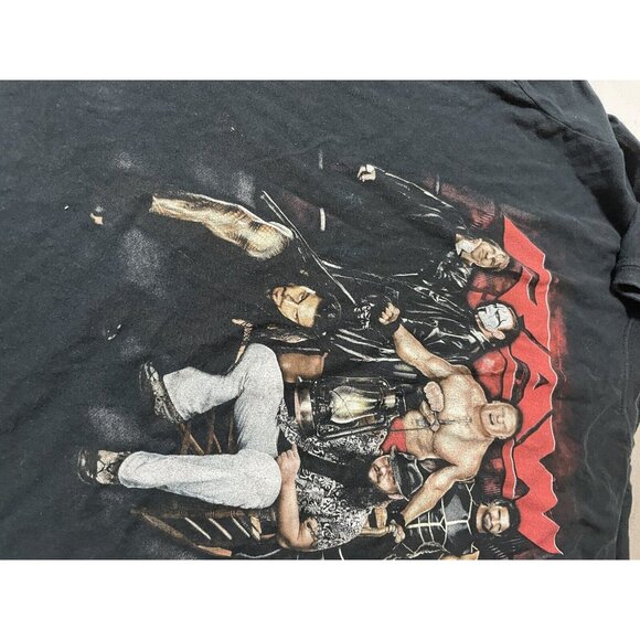 Vintage WWF Raw 90s Wrestling Black Front Print T-Shirt LARGE - Picture 9 of 11